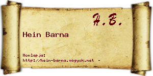 Hein Barna névjegykártya